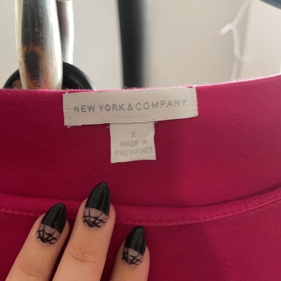 New York & Company Fuchsia Cotton size Small g - Picture 3 of 6